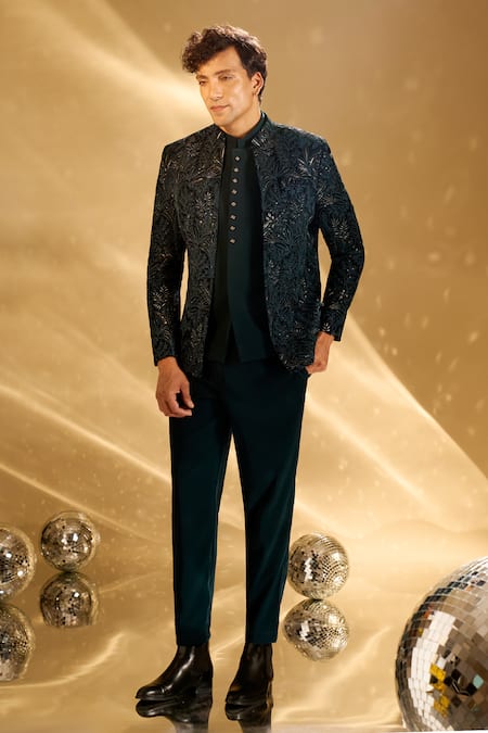 Arihant Rai Sinha Floral Sequin Embroidered Bandhgala Set