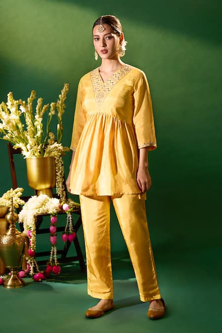 Samyukta Singhania Hand Embroidered Tunic & Pant Set