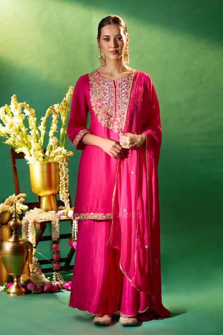 Samyukta Singhania Embroidered Yoke Kurta Sharara Set