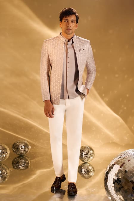 Arihant Rai Sinha Floral & Sequin Embroidered Bandhgala Set