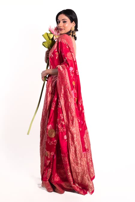 Amaltas Couture Banarasi Meenakari Saree With Blouse