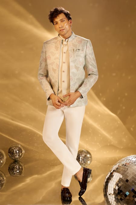 Arihant Rai Sinha Embroidered Pastel Bandhgala Set