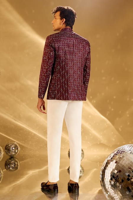 Arihant Rai Sinha Geometric Resham Embroidered Bandhgala Set