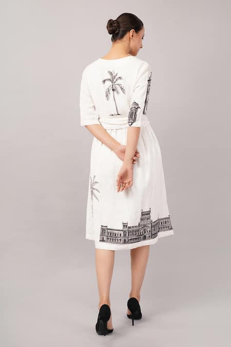 Abraham And Thakore Architecture Print Dress 