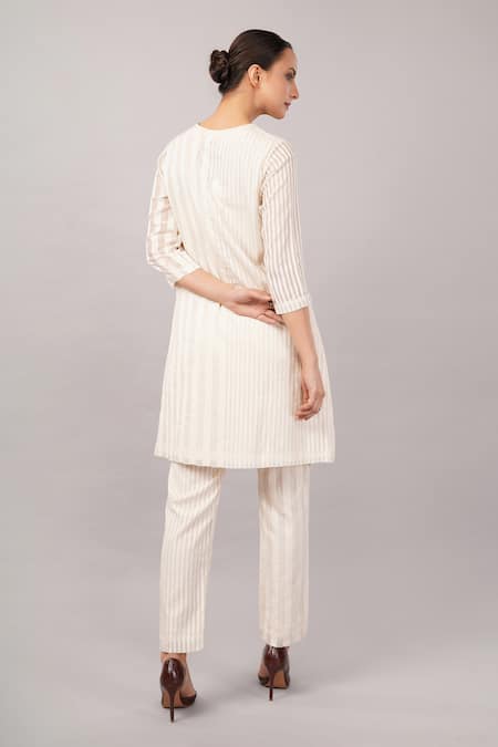 Abraham And Thakore Maheswari Stripe Dress 