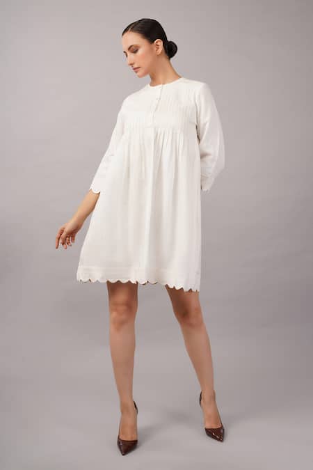 Abraham And Thakore Scallop Dress 