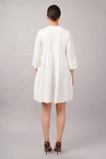 Abraham And Thakore Scallop Dress 