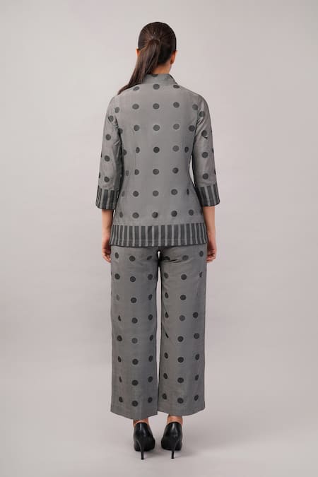 Abraham And Thakore Dot Cutwork Shirt 