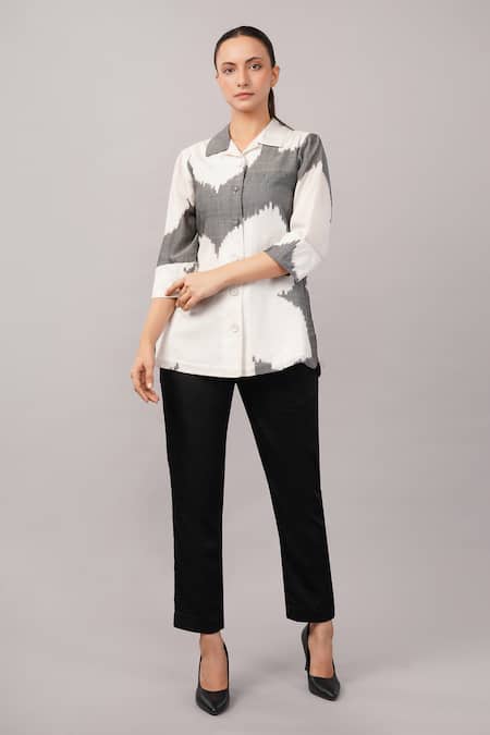 Abraham And Thakore Ikat Flower Shirt