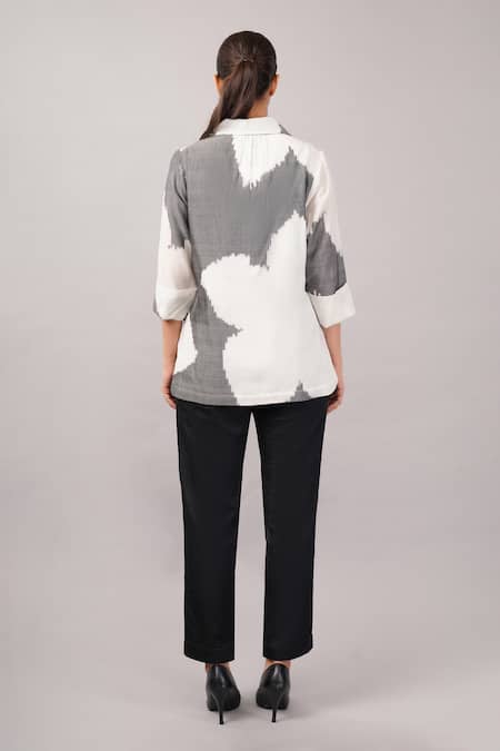 Abraham And Thakore Ikat Flower Shirt