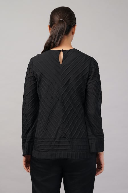 Abraham And Thakore Pleated Stripes Top