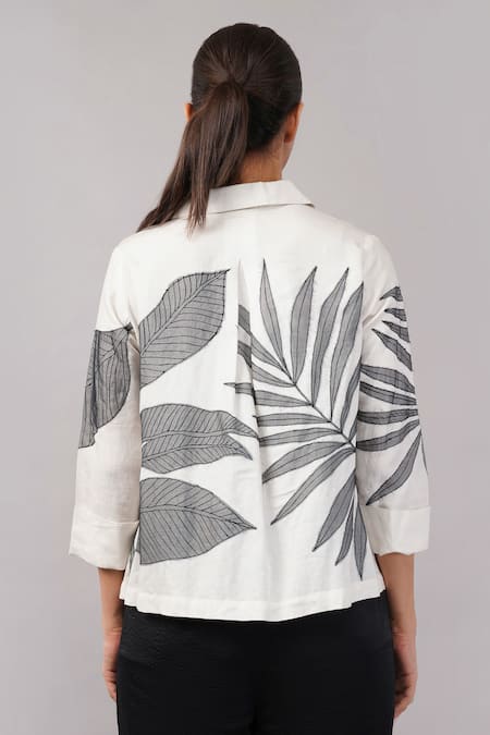 Abraham And Thakore Leaf Applique Top 