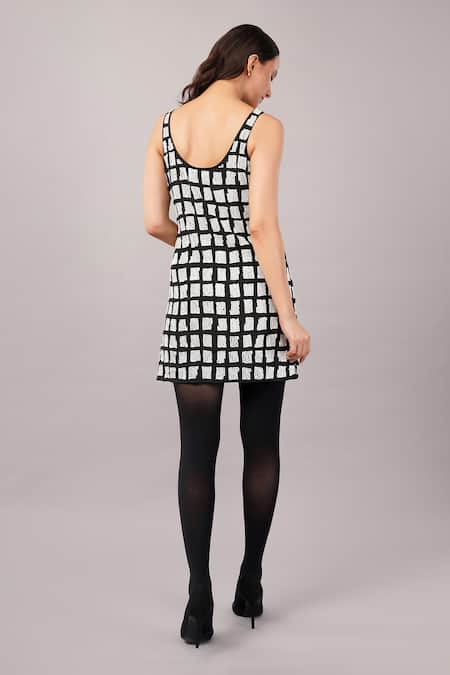 Abraham And Thakore Sequinned Tiles Dress