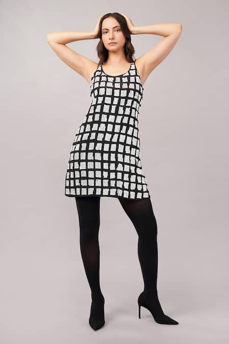 Abraham And Thakore Sequinned Tiles Dress