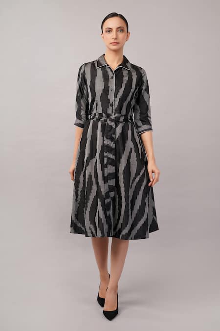 Abraham And Thakore Zebra Ikat Dress