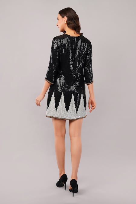 Abraham And Thakore Sequinned Trangle Dress