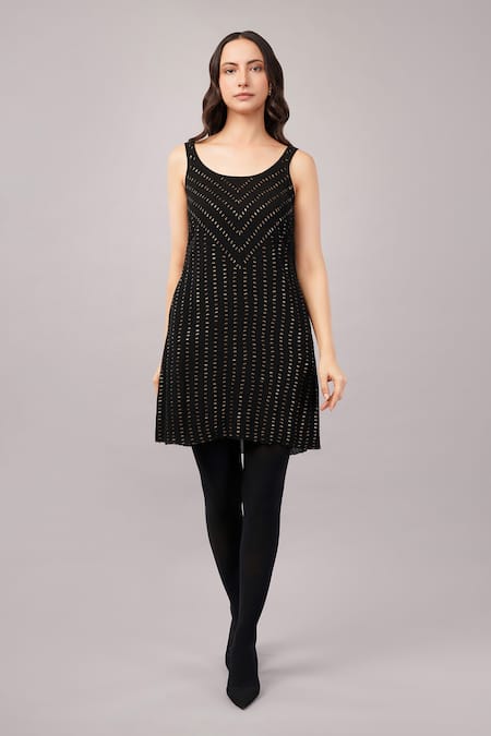 Abraham And Thakore Gold Dash Dress