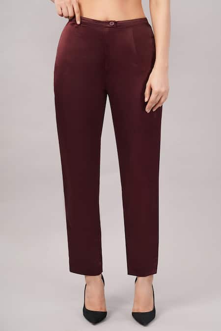 Shop_Abraham And Thakore_Burgundy Viscose, Satin Sequins, Beads, Embroidery V-neck Polka Dot Jacket _Online_at_Aza_Fashions