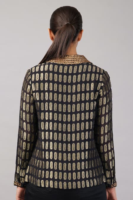 Abraham And Thakore Lozenge Brocade Shirt