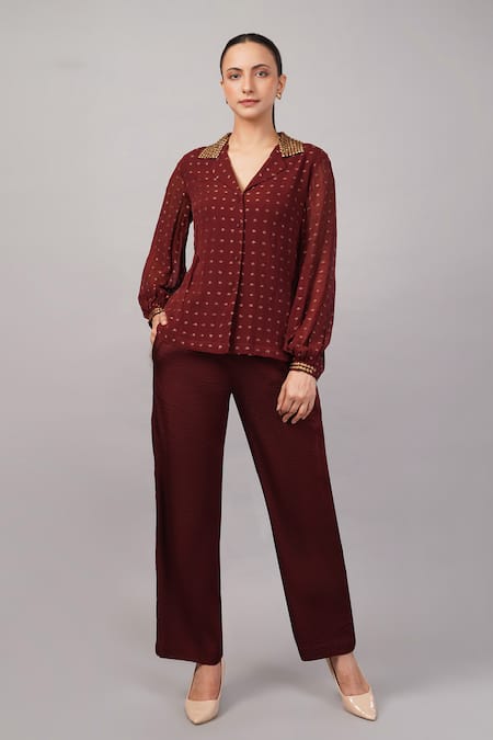 Abraham And Thakore Dot Brocade Shirt