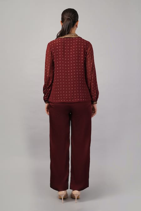 Abraham And Thakore Dot Brocade Shirt