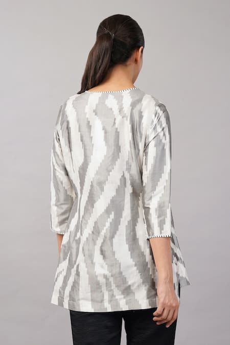 Abraham And Thakore Zebra Ikat Top