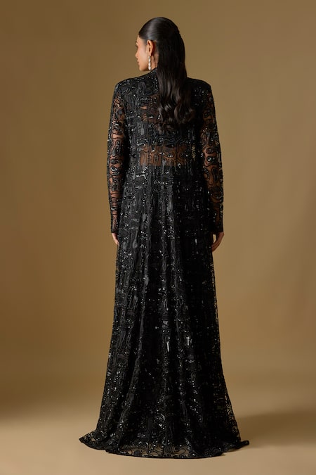 Asaga Nerida Abstract Embroidered Jacket Skirt Set 