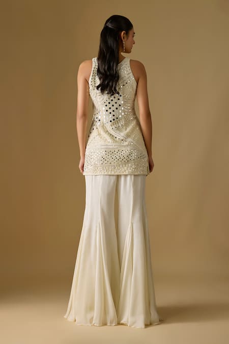 Asaga Mirror Work Kurta Sharara Set 