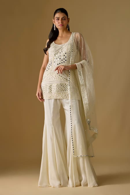 Asaga Mirror Work Kurta Sharara Set 