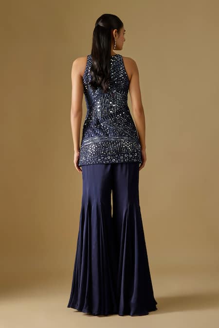 Asaga Marina Abstract Embroidered Kurta Sharara Set 