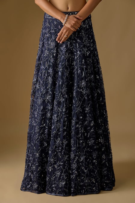 Buy Asaga Navy Tulle, Satin Embroidery, Sequins, Tidea Abstract Hand Lehenga With Blouse Online at Aza Fashions Buy_Asaga_Navy Tulle, Satin Embroidery, Sequins, Tidea Abstract Hand Lehenga With Blouse _Online_at_Aza_Fashions