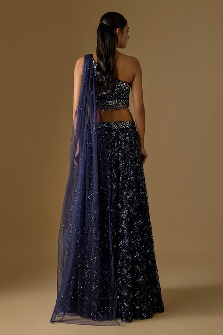 Asaga Tidea Abstract Hand Embroidered Lehenga With Blouse 