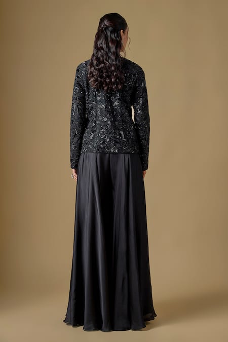Asaga Rillette Abstract Hand Embroidered Jacket & Sharara Set