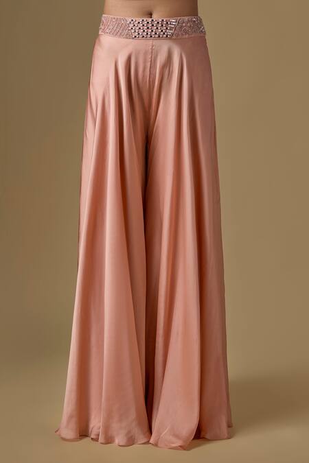 Asaga Rose Gold Satin Sequins, Stones, Isla Abstract Embroidered Cape Sharara Set Online at Aza Fashions Asaga_Rose Gold Satin Sequins, Stones, Isla Abstract Embroidered Cape Sharara Set _Online_at_Aza_Fashions