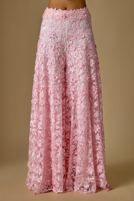 Buy Asaga Pink Tulle Embroidery, Sequins Laken Abstract Hand Blouse Sharara Set Online at Aza Fashions Buy_Asaga_Pink Tulle Embroidery, Sequins Laken Abstract Hand Blouse Sharara Set _Online_at_Aza_Fashions