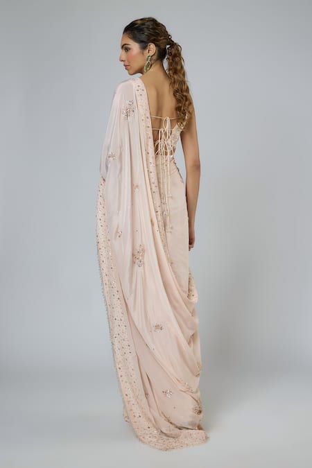 Masumi Mewawalla Aari Embroidered Pre-Draped Saree & Blouse Set