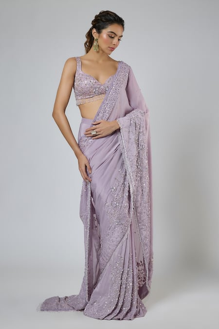 Masumi Mewawalla Aari Embroidered Pre-Draped Saree & Blouse Set