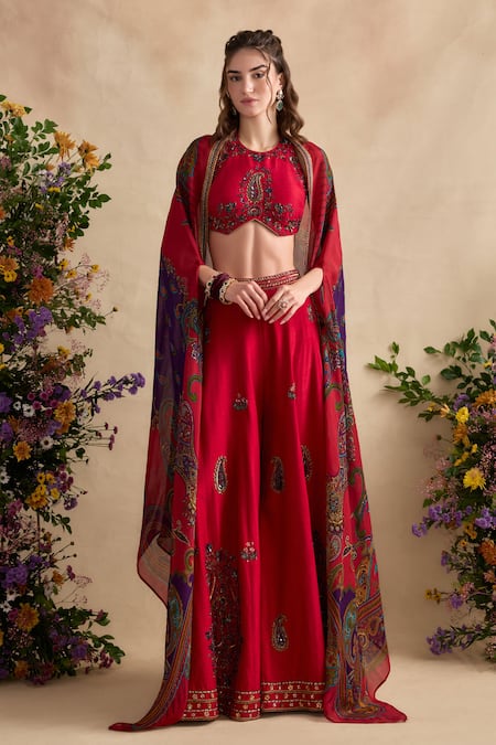 Kalista Aneeka Paisley Embroidered Blouse Sharara Set 