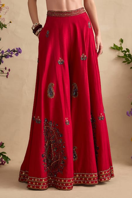 Buy Kalista Pink Viscose, Silk, Organza Embroidery, Aneeka Paisley Blouse Sharara Set Buy_Kalista_Pink Viscose, Silk, Organza Embroidery, Aneeka Paisley Blouse Sharara Set