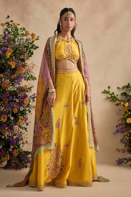 Kalista Aneeka Paisley Embroidered Blouse Sharara Set 