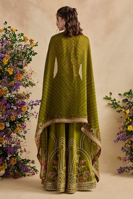 Kalista Raiba Geometric Embroidered Blouse Sharara Set 