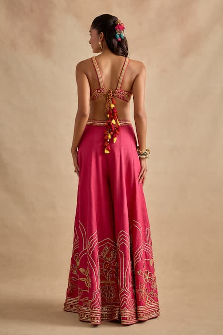 Kalista Raiba Geometric Embroidered Blouse Sharara Set 