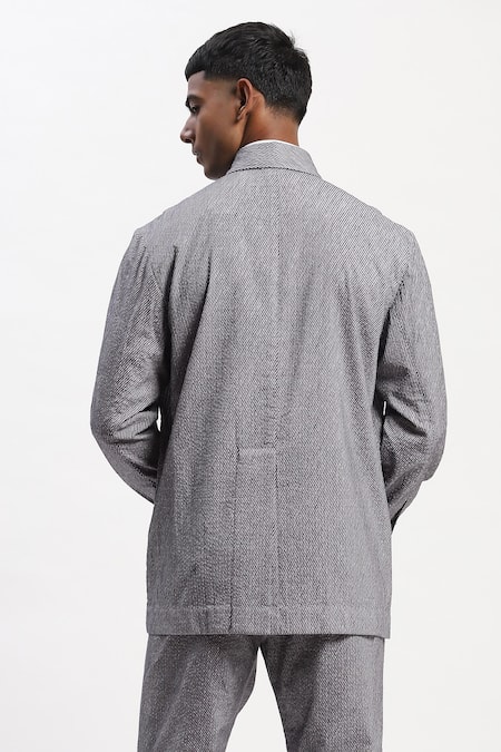 Abraham And Thakore Diagonal Print Jacket