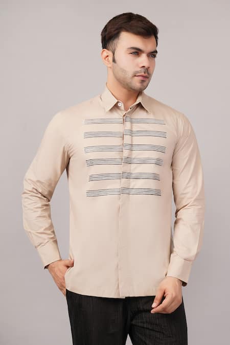 Abraham And Thakore Stripe Yoke Shirt
