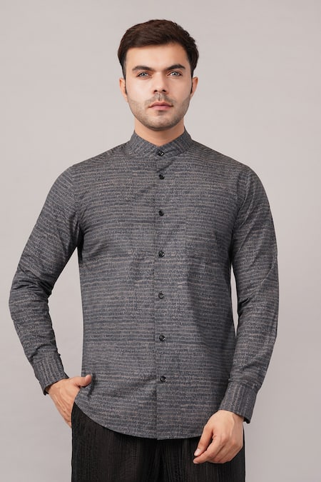 Abraham And Thakore Small Dash Pattern Shirt
