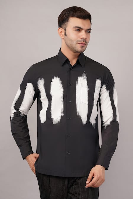 Abraham And Thakore Brushstroke Pattern Shirt