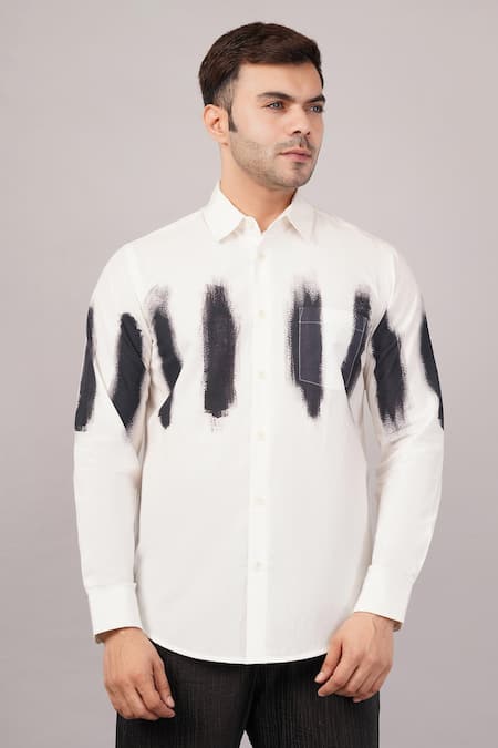 Abraham And Thakore Brushstroke Pattern Shirt
