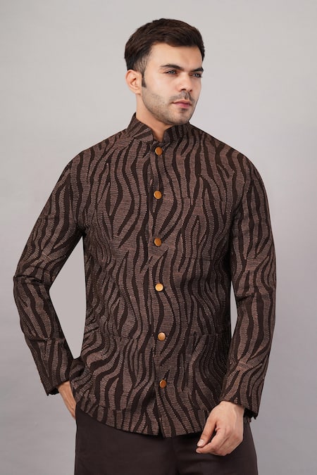 Abraham And Thakore Zebra Aari Jacket