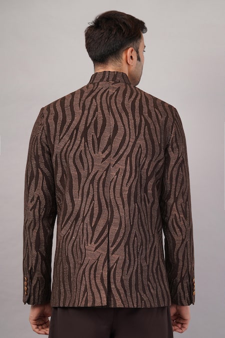 Abraham And Thakore Zebra Aari Jacket