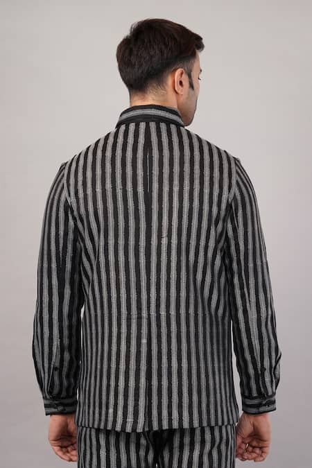 Abraham And Thakore Stair Stripe Pattern Jacket